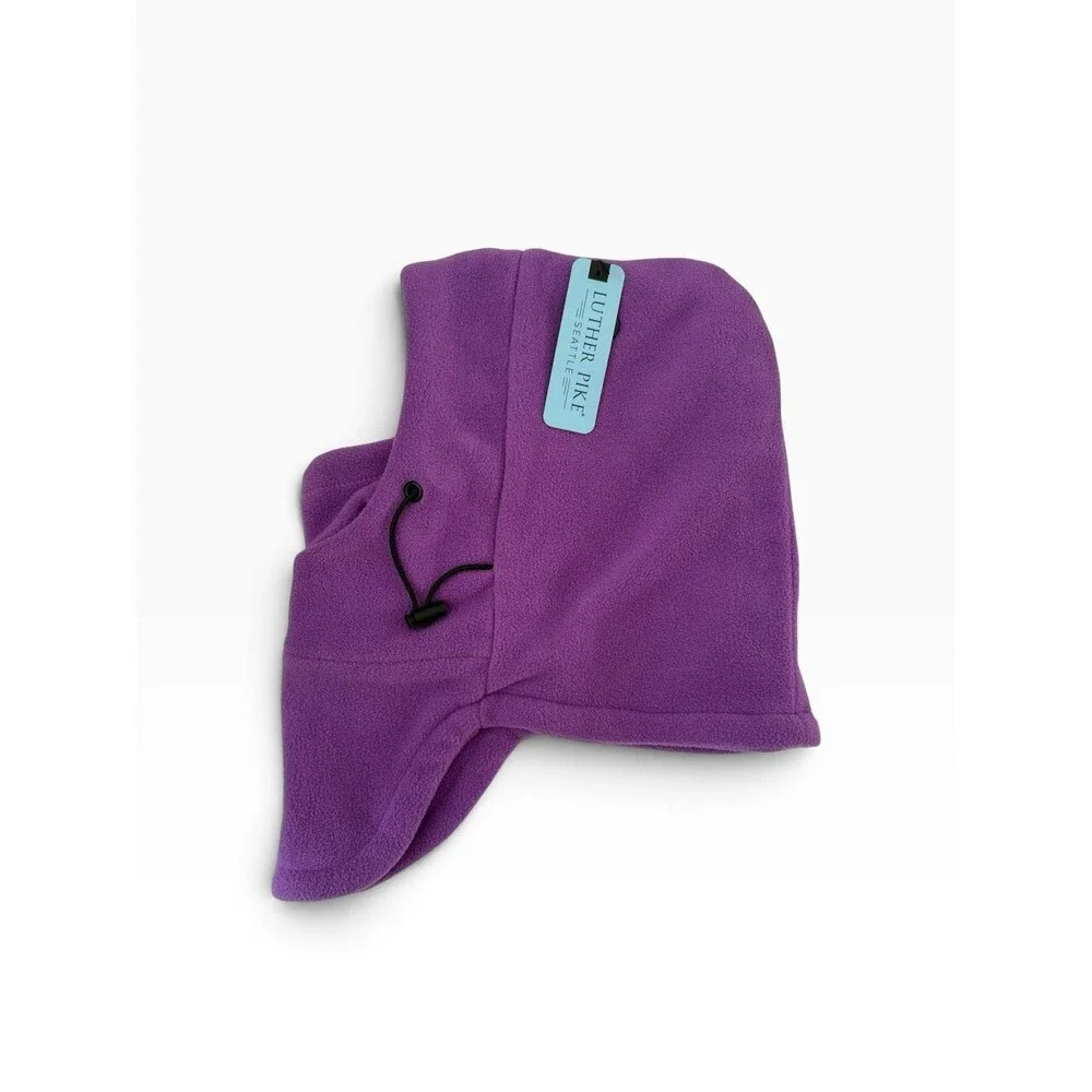 Girls Ski Mask Purple Ages 4-12 Winter Fleece Hat Neck Warmer Full Face NEW